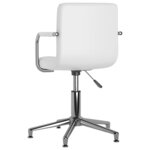 Chaise fauteuil siège de bureau informatique étude pivotante similicuir blanc 02_0024049