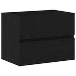 Cabinet de lavabo vidaXL en MDF chêne noir avec lavabo intégré