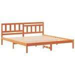 vidaXL Cadre de lit avec tête de lit Brun cire 160 x 200 cm Pin massif