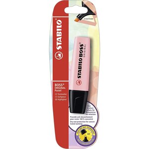 Blister de 1 surligneur stabilo boss original pastel - soupçon de rose x 10 stabilo