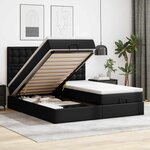 VidaXL Cadre de lit ottoman avec matelas noir 200x200 cm similicuir