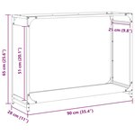 vidaXL Portant de bois chauffage anthracite 90x28x65 cm