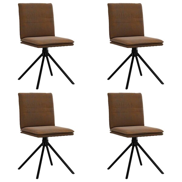 vidaXL Chaises à manger lot de 4 marron similicuir daim