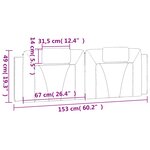vidaXL Coussin de tête de lit noir 152 cm similicuir