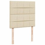 vidaXL Sommier à lattes de lit et matelas Crème 90x190 cm Tissu