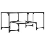 vidaXL Table basse avec dessus en verre transparent 98 5x50x45cm acier