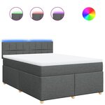 vidaXL Sommier à lattes de lit avec matelas Gris foncé 140x200cm Tissu