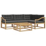 vidaXL Ensemble de canapés d'extérieur 5 pc Blanc et anthracite