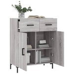 vidaXL Buffet sonoma gris 69 5x34x90 cm bois d'ingénierie