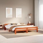 vidaXL Cadre de lit sans matelas cire marron 200x200cm bois pin massif