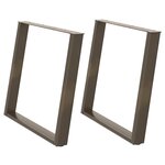 vidaXL Pieds de table à manger en forme de U  2 pièces  acier naturel  100 x (72-73) cm