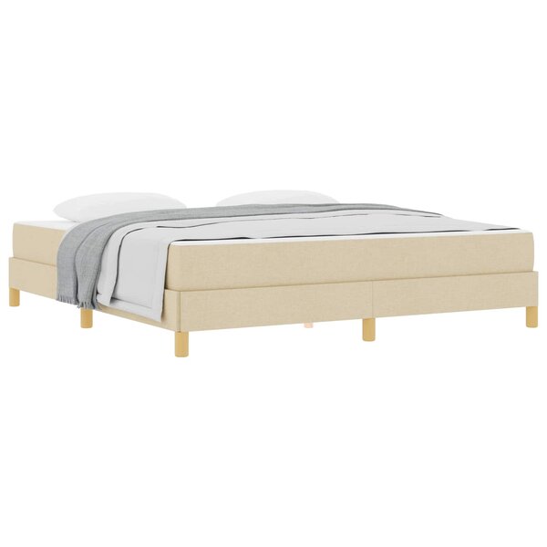 vidaXL Lit à ressorts avec matelas Crème 180 x 200 cm tissu