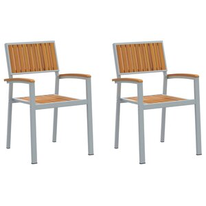 vidaXL Chaise de jardin 2 Pièces Marron 56 x 57 x 87 cm