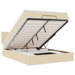 vidaXL Lit ottoman avec matelas crème 140x200 cm tissu