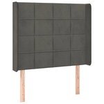 vidaXL Tête de lit à LED Gris foncé 93x16x118/128 cm Velours