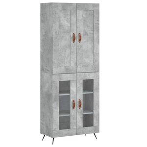 vidaXL Buffet haut Gris béton 69 5x34x180 cm Bois d'ingénierie