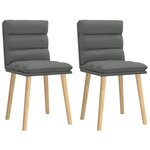 vidaXL Chaises à manger lot de 2 gris foncé tissu