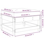 vidaXL Repose-pied de jardin avec coussin noir bois de pin massif