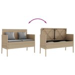 vidaXL Banc de jardin avec coussins beige résine tressée