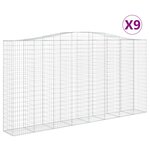 vidaXL Paniers à gabions arqués 9 Pièces 400x50x200/220 cm Fer galvanisé