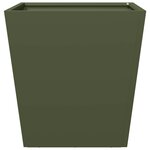 vidaXL Jardinières 2 Pièces vert olive 40x40x40 cm acier