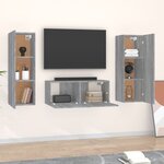 vidaXL Ensemble de meubles TV 3 Pièces Sonoma gris Bois d'ingénierie