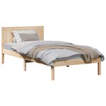 vidaXL Cadre de lit Marron 75 x 190 cm Bois de pin massif