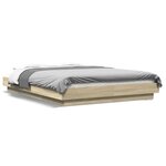 vidaXL Cadre de lit avec lumières LED chêne sonoma 140x190 cm