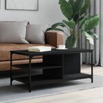 vidaXL Table basse Noir 100x50x45 cm Bois d'ingénierie