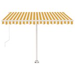 vidaXL Auvent manuel rétractable avec LED 350x250 cm Jaune et blanc