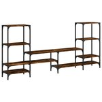 vidaXL Meuble TV chêne fumé 206 5x28 5x95 cm bois d'ingénierie