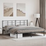 vidaXL Cadre de lit métal sans matelas avec tête de lit noir 193x203cm