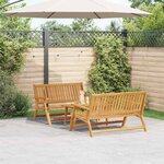 vidaXL Ensemble de repas extérieur 3 Pièces Marron Bois d'acacia massif