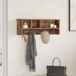 vidaXL Porte-manteau mural avec étagère Bois ancien 75 x 16 x 26 cm