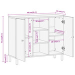 vidaXL Armoire latérale 90x33x75 cm bois massif de manguier