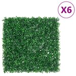 vidaXL Clôture à feuilles d’arbustes artificiels 6 Pièces vert 50x50 cm