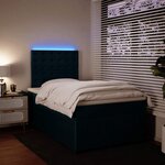 vidaXL Sommier à lattes de lit et matelas bleu 120x200 cm velours