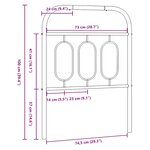 vidaXL Tête de lit de remplacement métal noir 75 cm