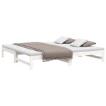 vidaXL Lit coulissant sans matelas blanc 2x(100x200) cm