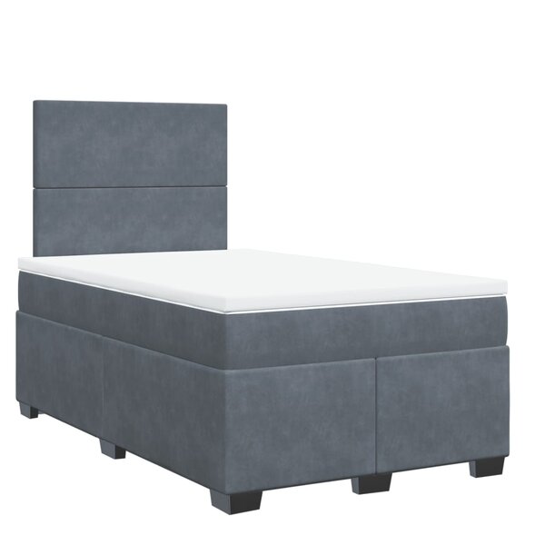 vidaXL Sommier à lattes de lit et matelas Gris foncé 120x200cm Velours