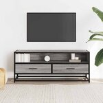 vidaXL Meuble TV sonoma gris 100x34 5x40 cm bois d'ingénierie et métal