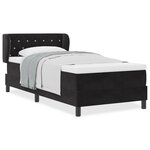 Lit Box Spring vidaXL avec Matelas Noir 100x200 cm Velours