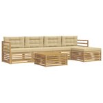 vidaXL Ensemble de canapés d'extérieur 6 pc Blanc et Beige Polyester