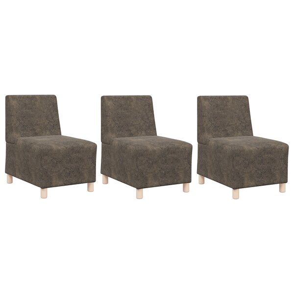 vidaXL Fauteuil avec oreiller 3 Pièces Gris foncé 55 cm Cuir suédé faux