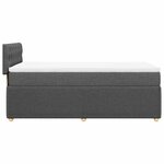 vidaXL Sommier à lattes de lit et matelas Gris foncé 90x190 cm Tissu