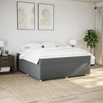 vidaXL Sommier à lattes de lit avec matelas Gris foncé 180x200cm Tissu