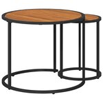 vidaXL Ensemble de tables basses 2 Pièces Naturel et noir 55 x 55 x 45 cm