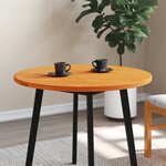 vidaXL Dessus de table rond cire marron Ø80x2 5 cm bois de pin massif