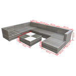 Salon de jardin meuble d'extérieur ensemble de mobilier 8 pièces avec coussins résine tressée gris 02_0017677