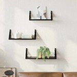vidaXL Ensemble d'étagères murales 3 Pièces Chêne noir 37 x 12 x 13 cm